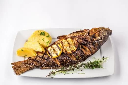Grilled carp fish