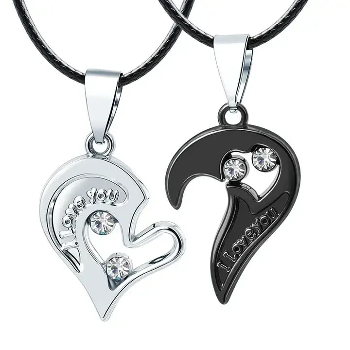 2Pcs/Set Couple Heart Shape I Love You Pendant thumbnail