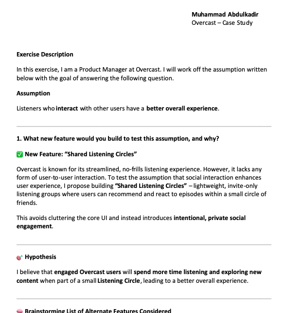Overcast Case Study