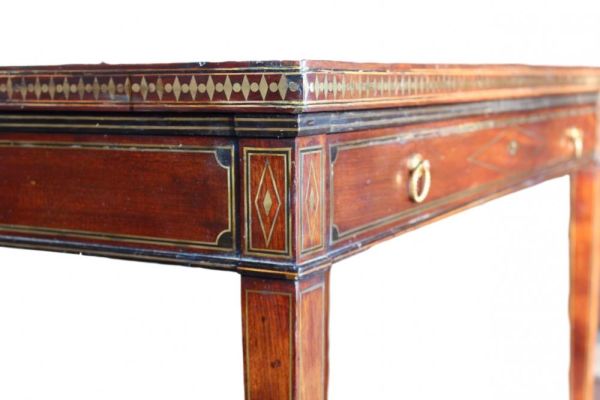 Brass Inlaid Table Possibly By Chapius