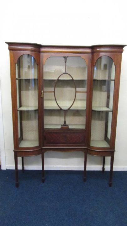 Edwardian Shaped Display Cabinet