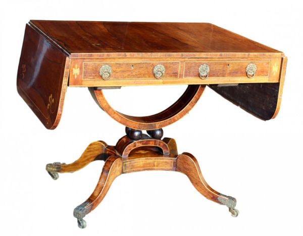 Basket Base Rosewood Sofa Table