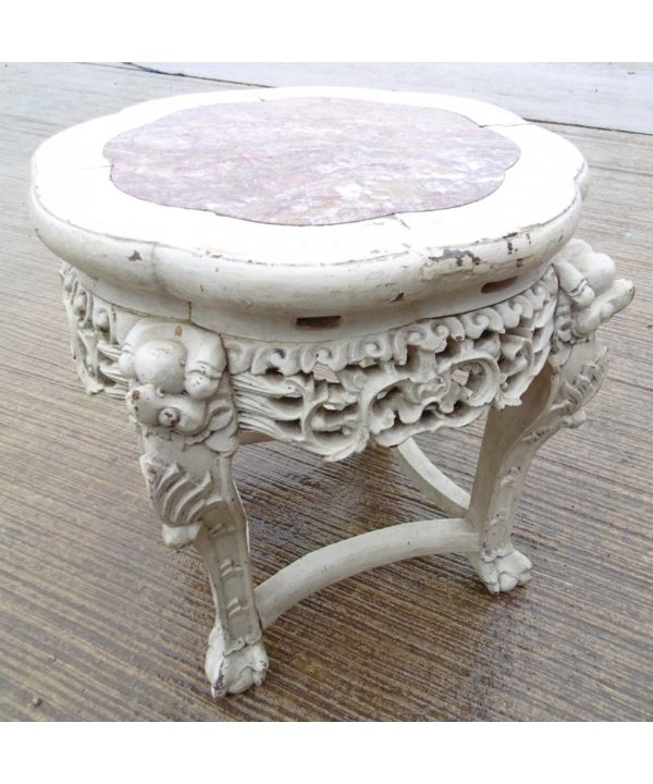 Painted Oriental Marble Topped Table