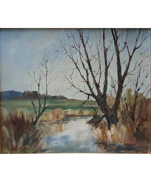 Oil On Board "river Nar, West Acre"