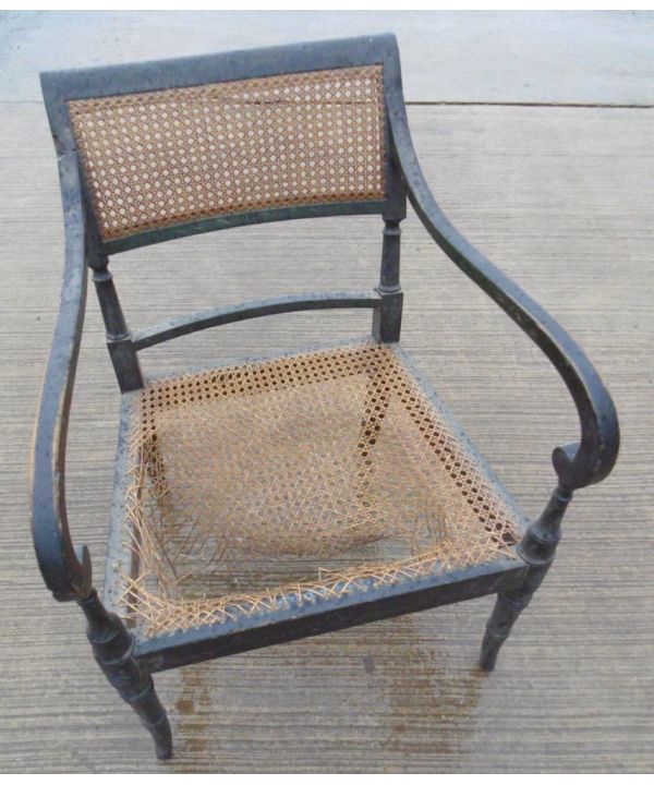 Regency Painted Caned Armchair