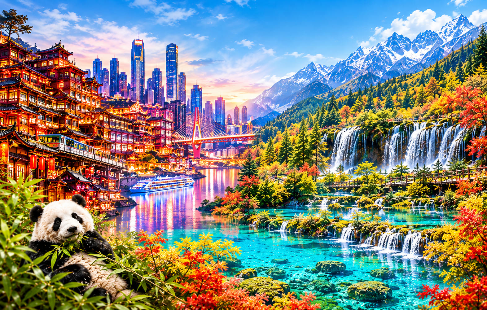 7天5晚 重庆+成都+九寨沟 CHONGQING · CHENGDU · JIUZHAIGOU