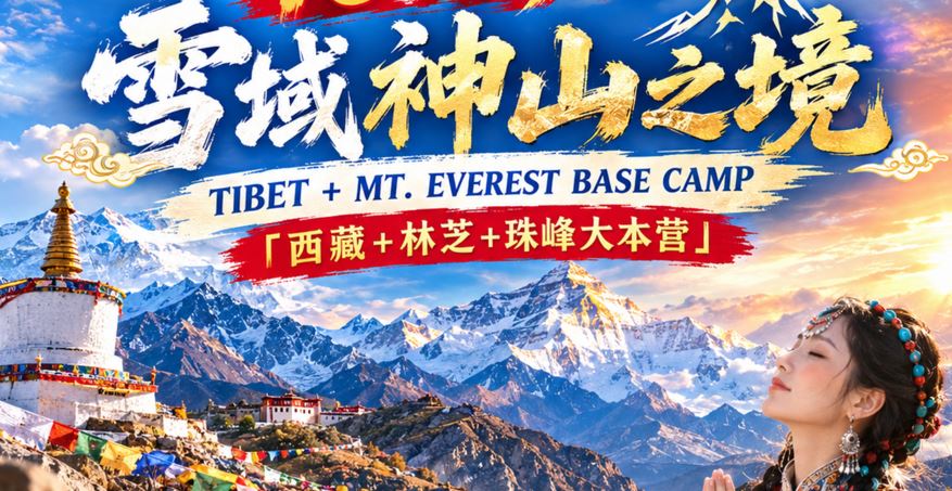 10天9晚西藏+林芝+珠峰大本营 𝗧𝗜𝗕𝗘𝗧 + 𝗠𝗧. 𝗘𝗩𝗘𝗥𝗘𝗦𝗧 𝗕𝗔𝗦𝗘 𝗖𝗔𝗠𝗣