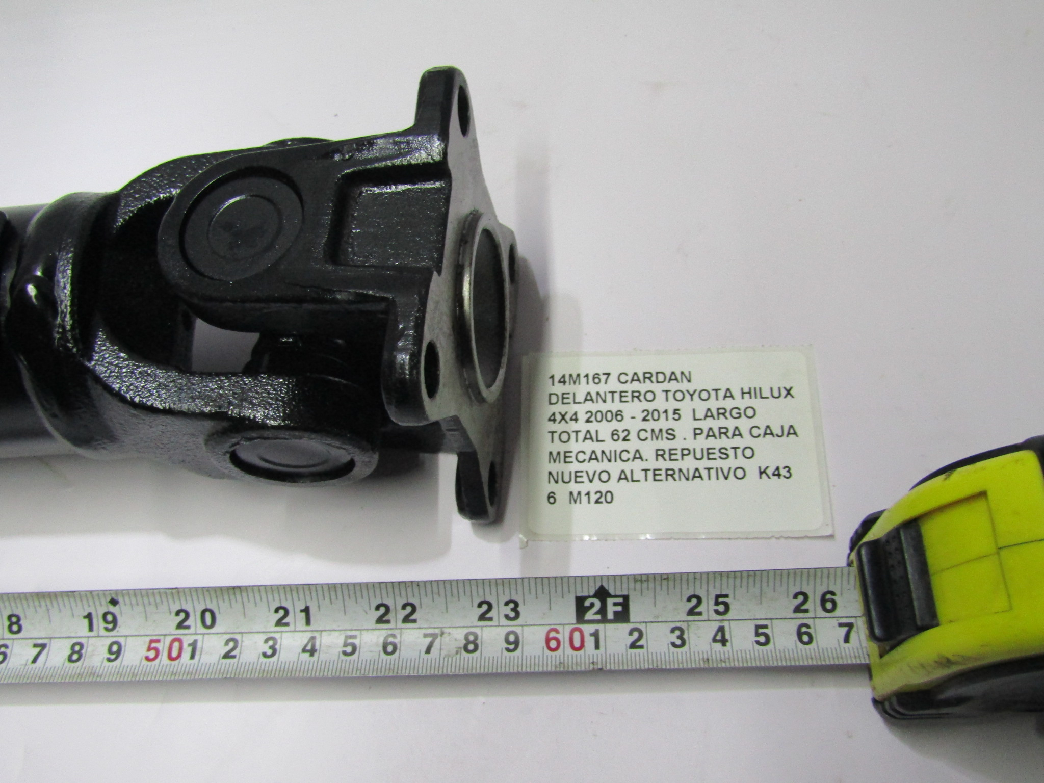 Cardan Delantero Toyota Hilux 4x4 2006-15 Largo Total 62 Cms - foto 5