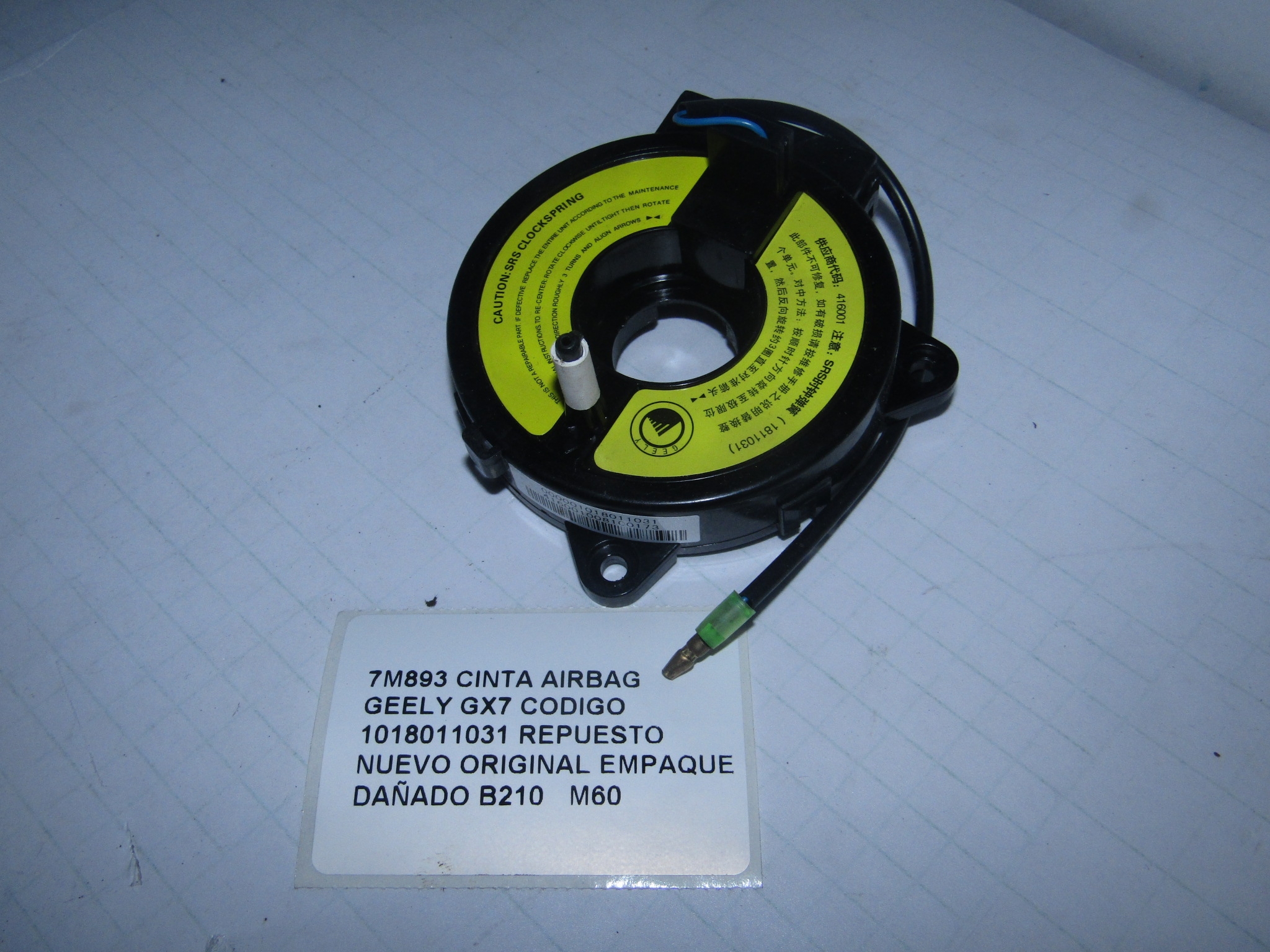 Cinta Airbag Geely Gx7 Codigo 1018011031