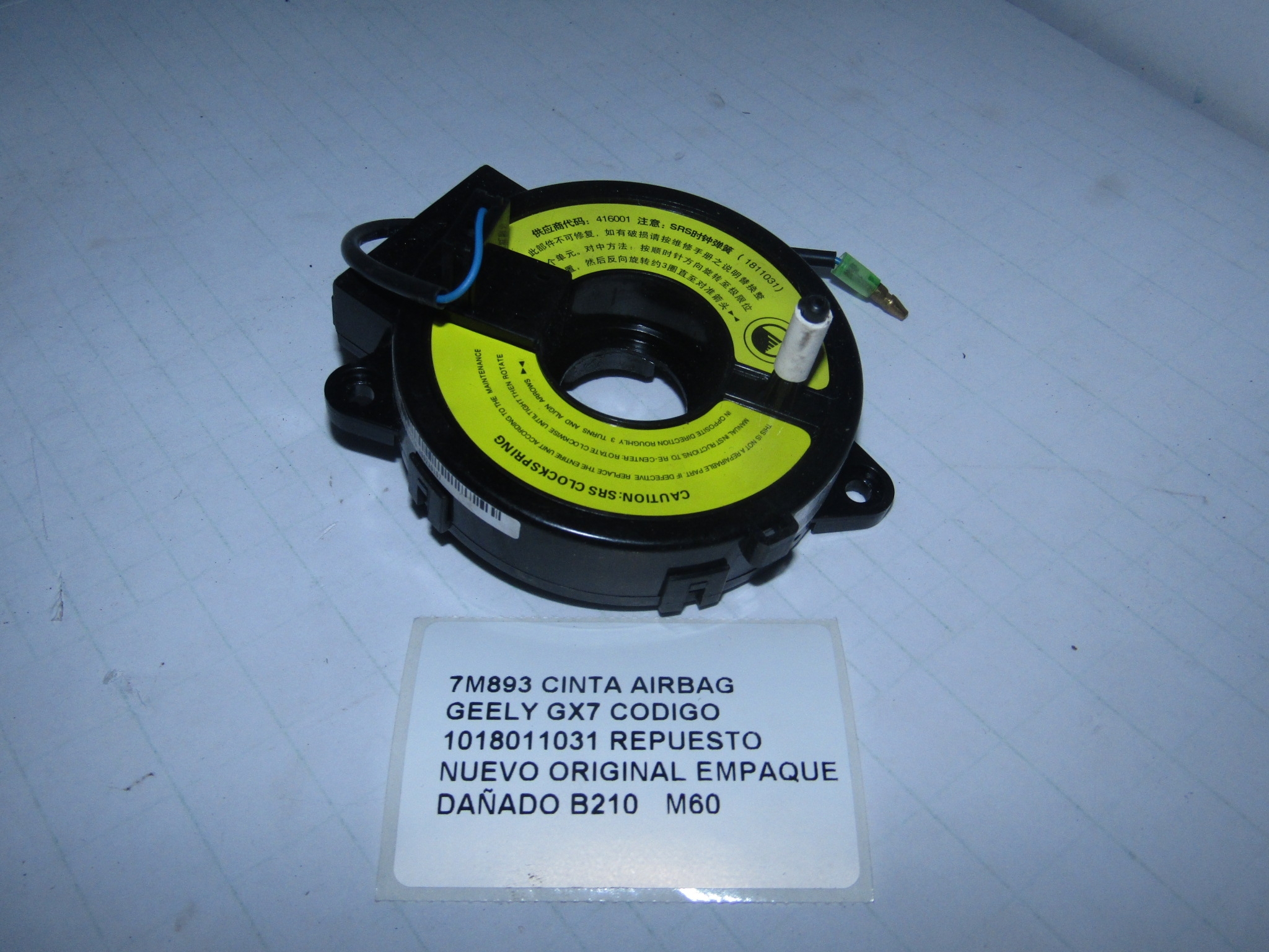 Cinta Airbag Geely Gx7 Codigo 1018011031 - foto 2