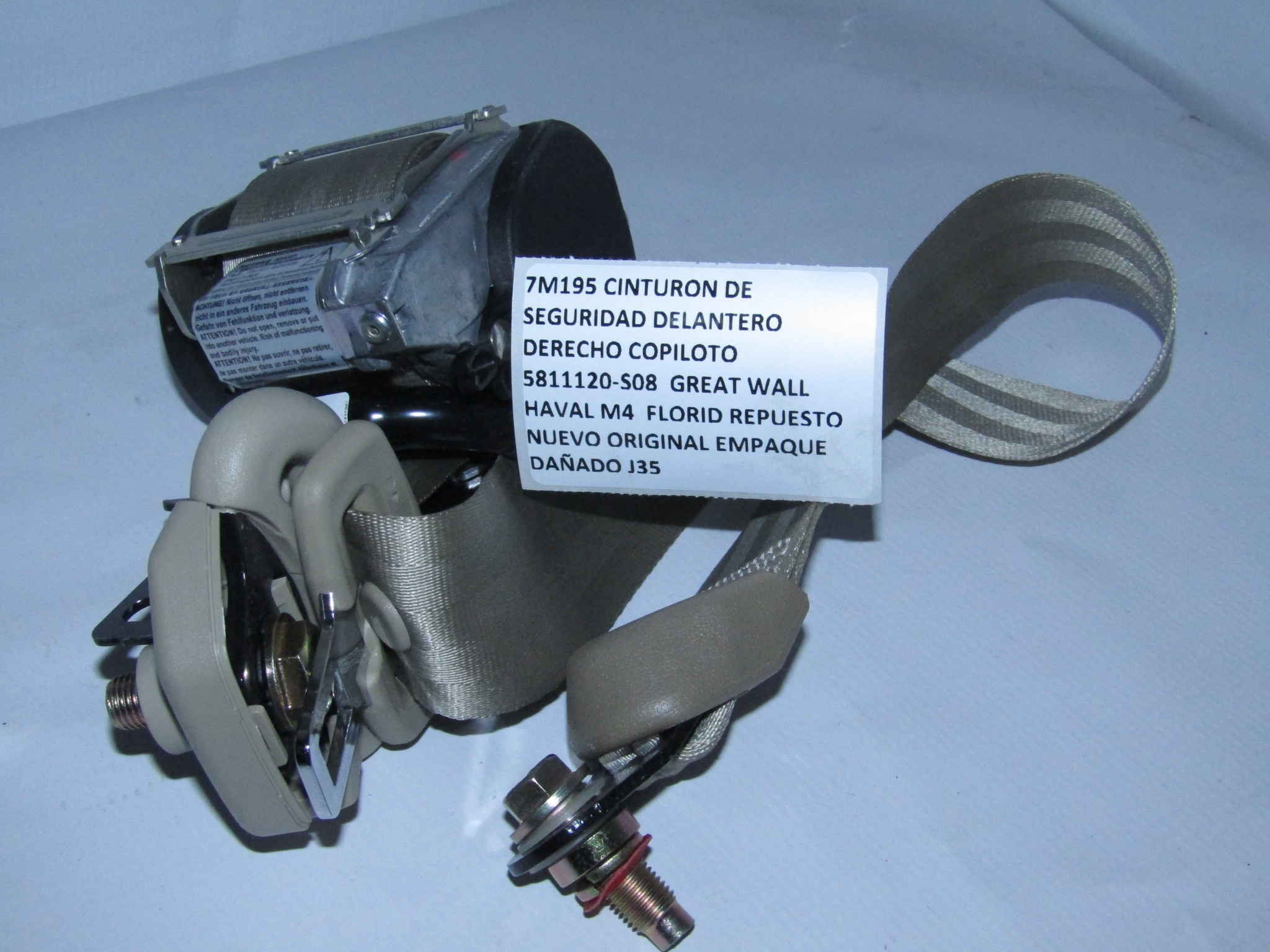 Cinturon De Seguridad Delantero Derecho Great Wall Haval M4