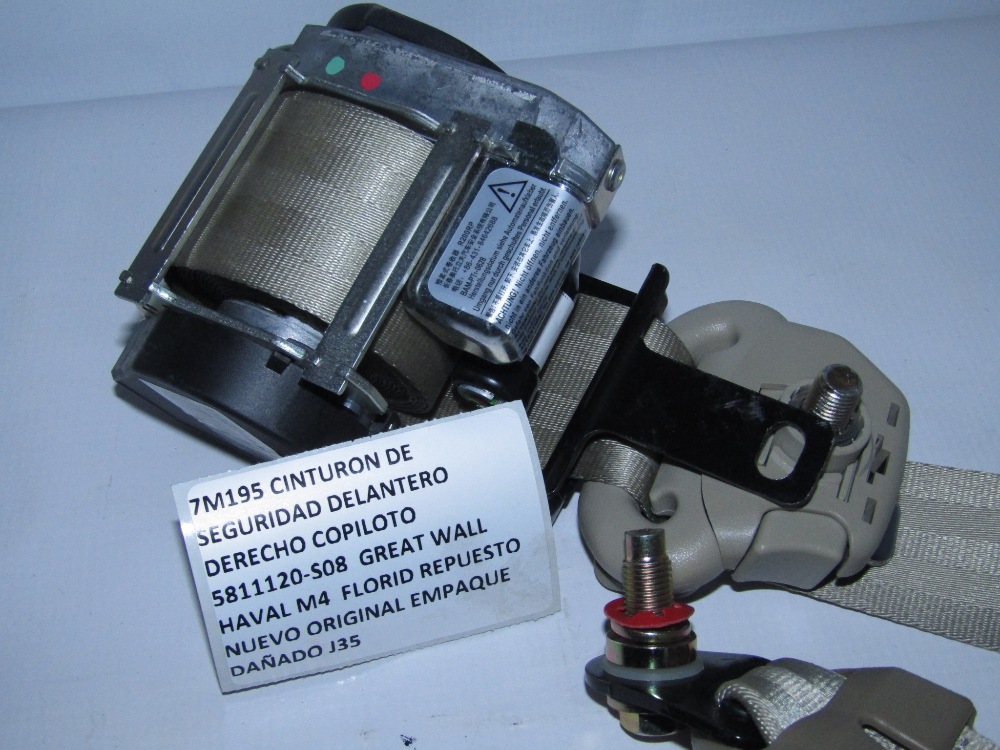 Cinturon De Seguridad Delantero Derecho Great Wall Haval M4 - foto 2
