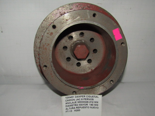Damper Cigueñal Camion Jac 8 Pernos 212 Mm Diametro 140 Mm A