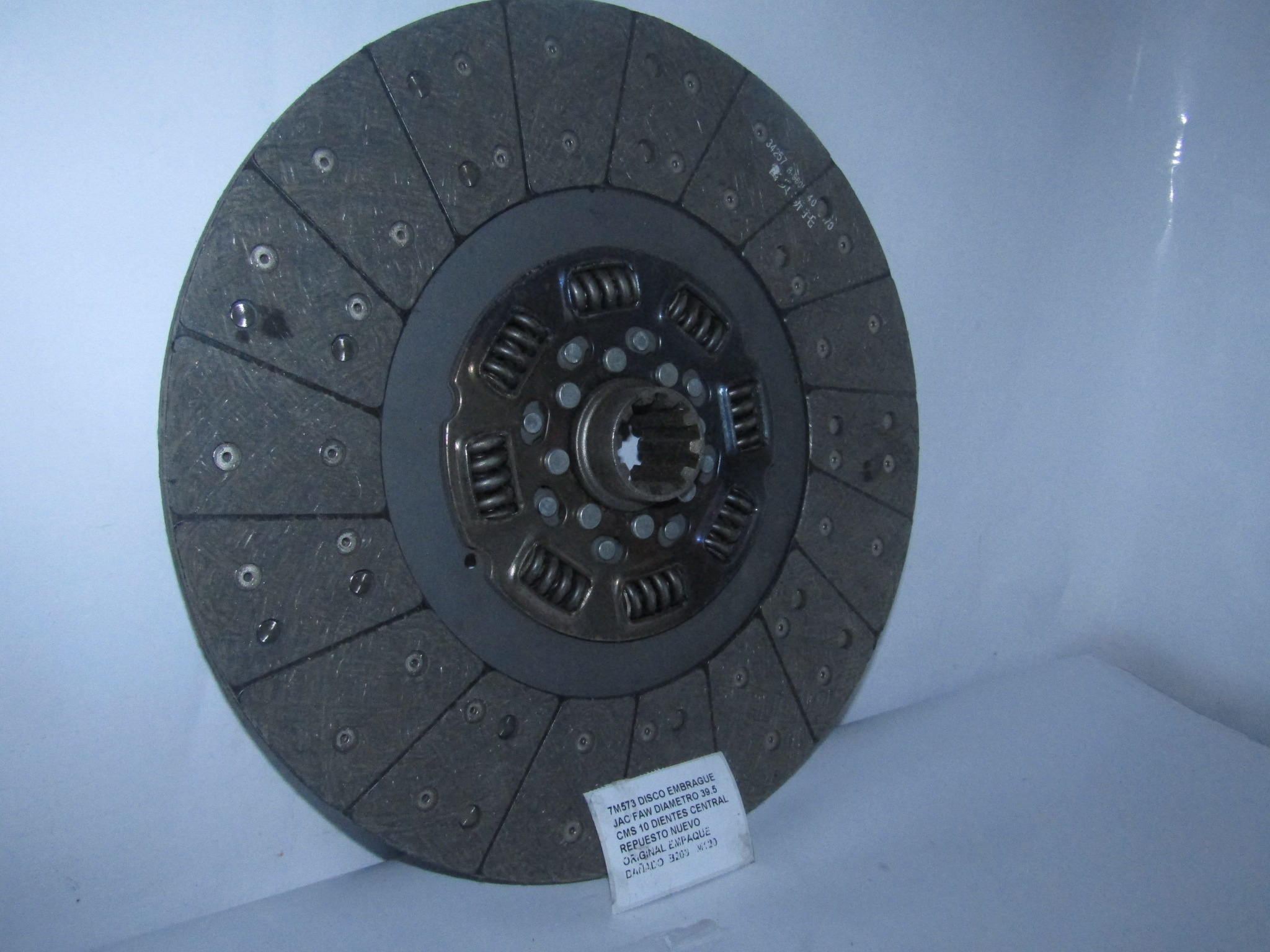 Disco Embrague Jac Faw Diametro 39.5 Cms 10 Dientes Central - foto 2