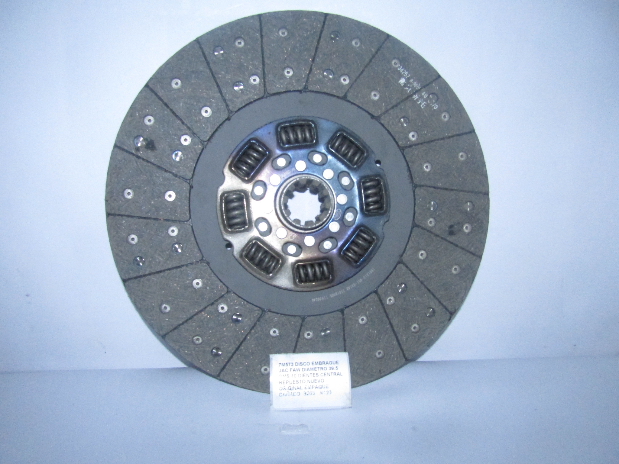 Disco Embrague Jac Faw Diametro 39.5 Cms 10 Dientes Central - foto 3