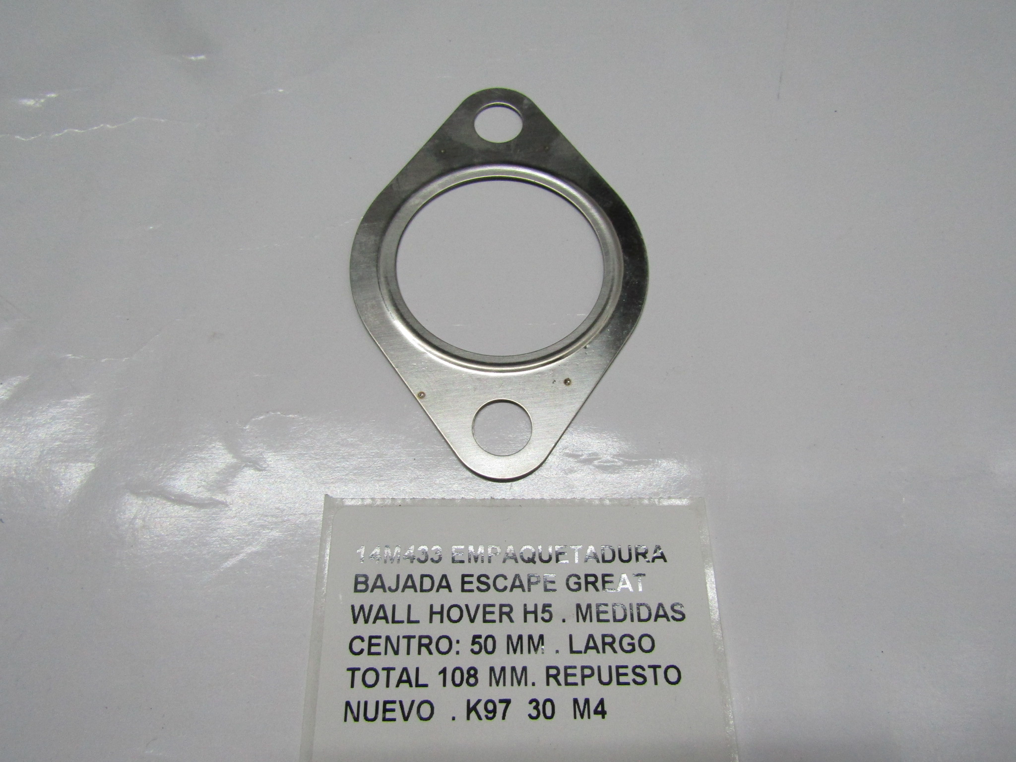 Empaquetadura Bajada Escape Great Wall Hover H5 . - foto 4