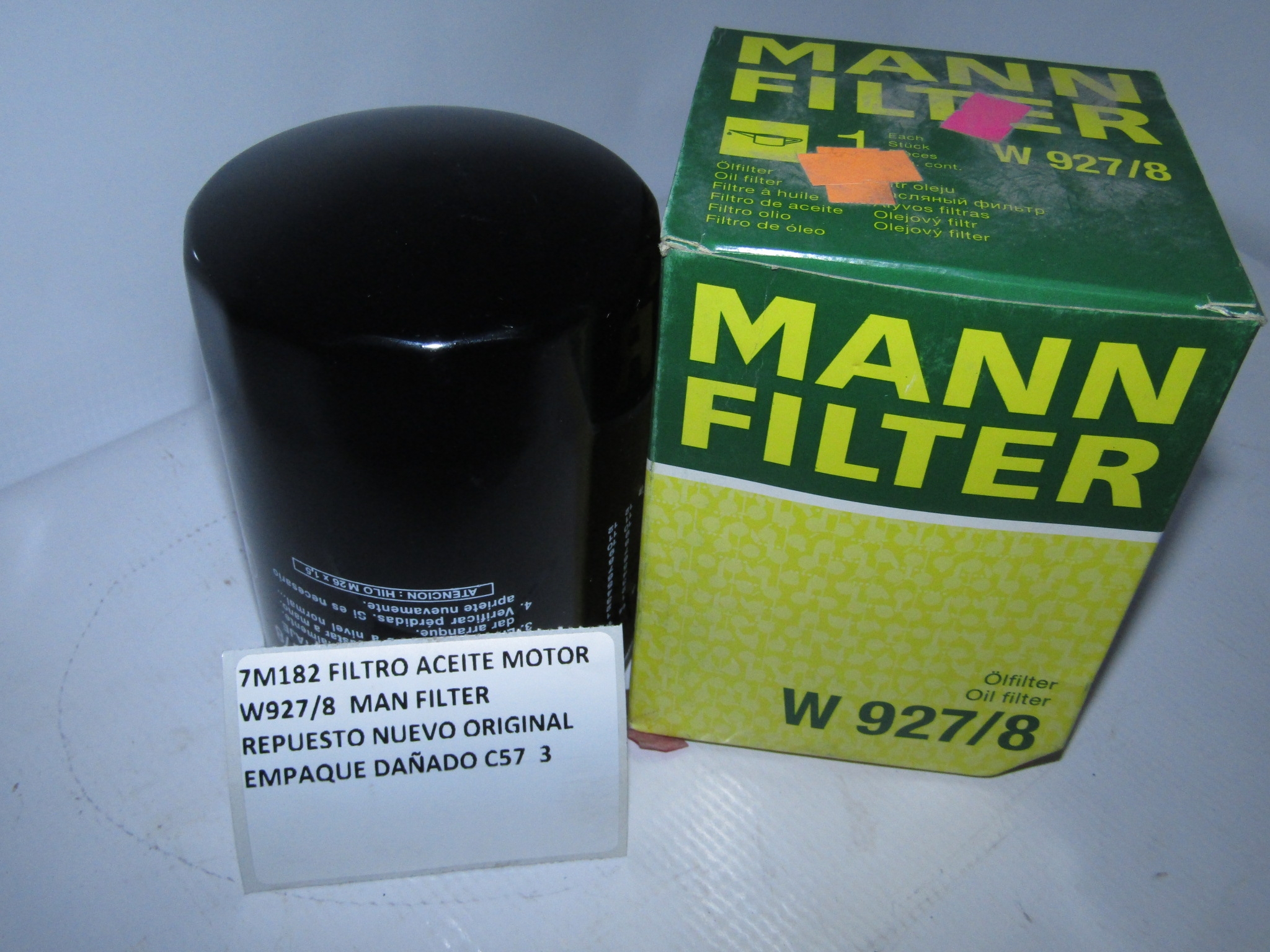 Filtro Aceite Motor W927/8 Man Filter Hyundai H1 H-1 - foto 3
