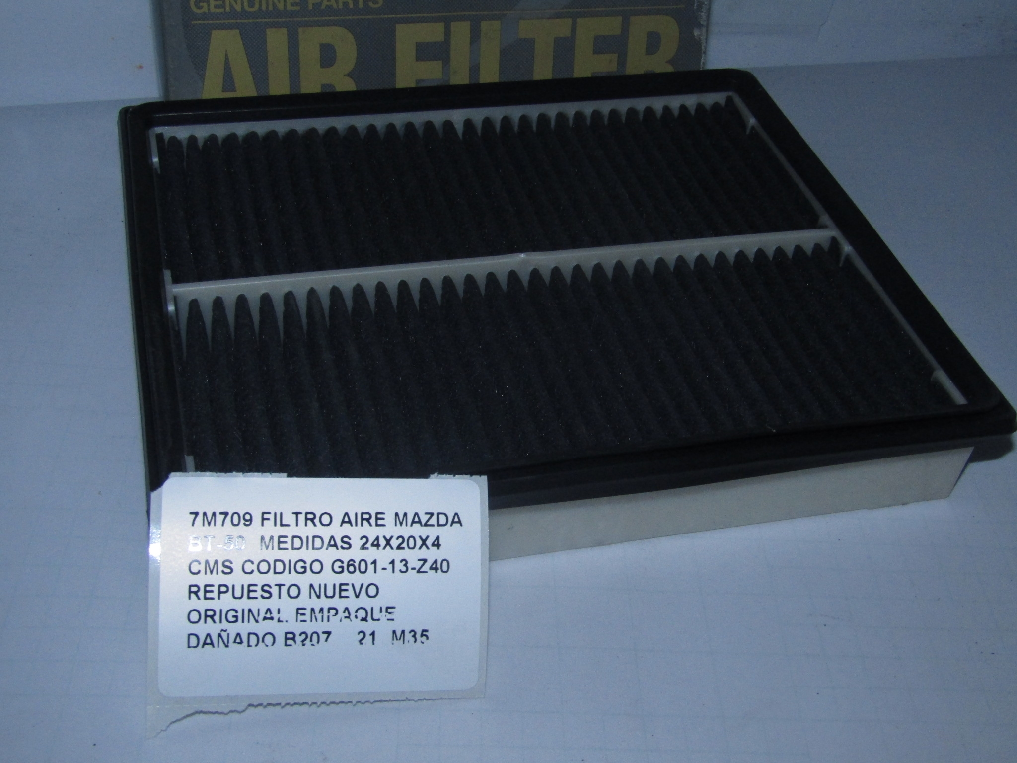 Filtro Aire Mazda Bt-50 Medidas 24x20x4 Cms Cod G601-13-z40