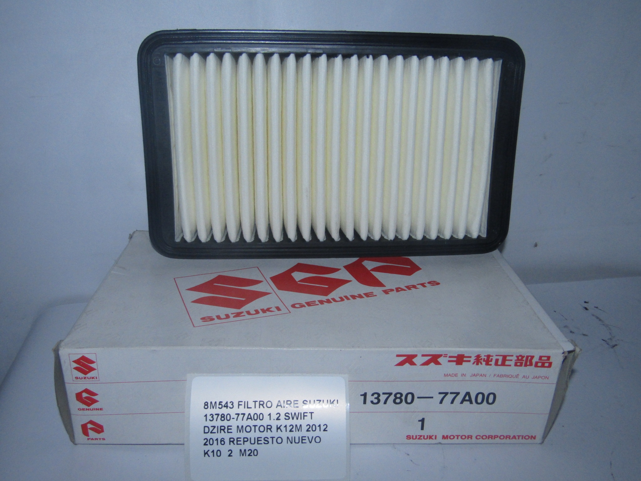 Filtro Aire Suzuki 13780-77a00 1.2 Swift Dzire K12m 2012/16 - foto 3