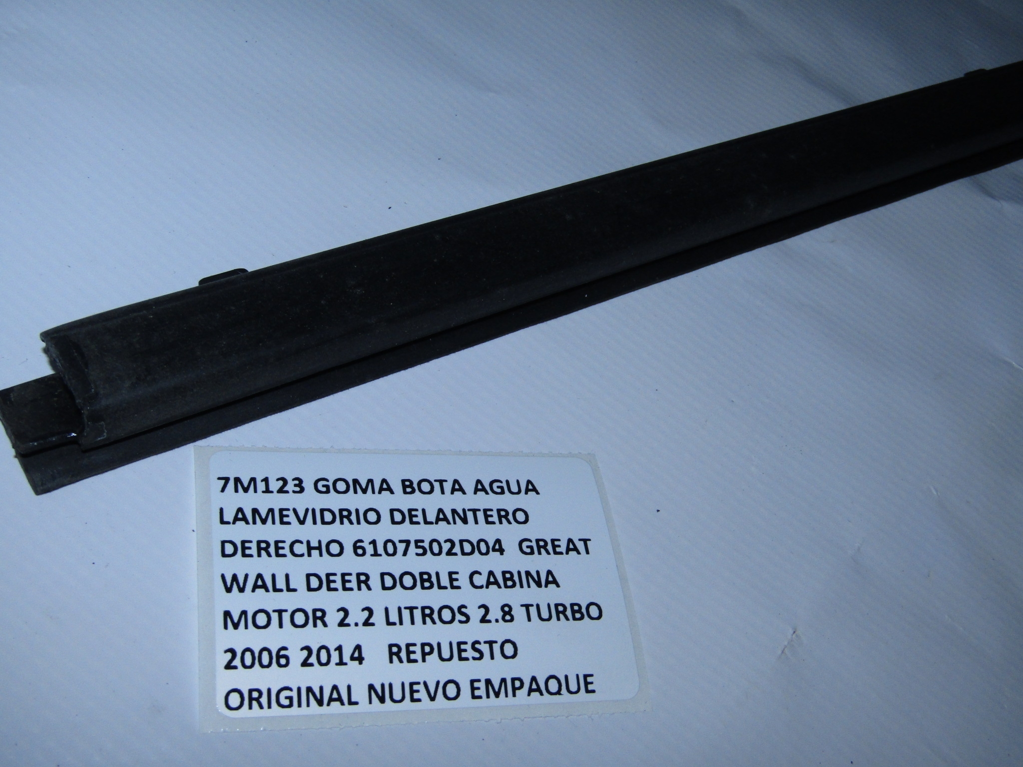 Goma Bota Agua Lamevidrio Great Wall Deer Doble Cabina 2006