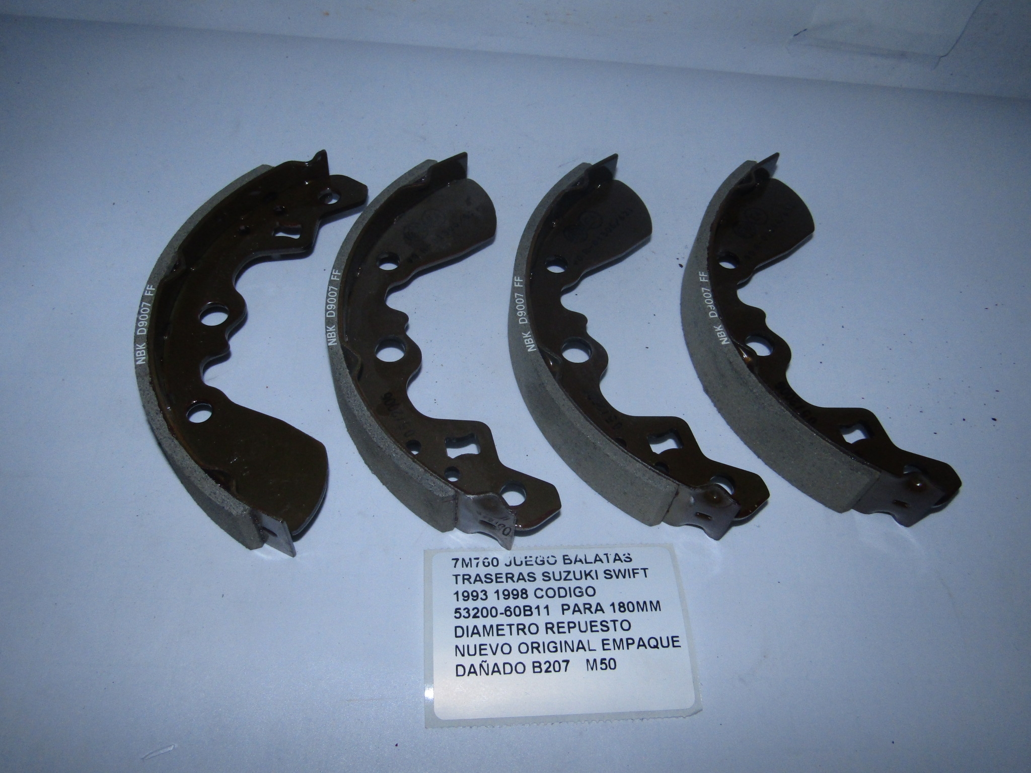 Juego Balatas Trasera Suzuki Swift 1993 1998 Cod 53200-60b11