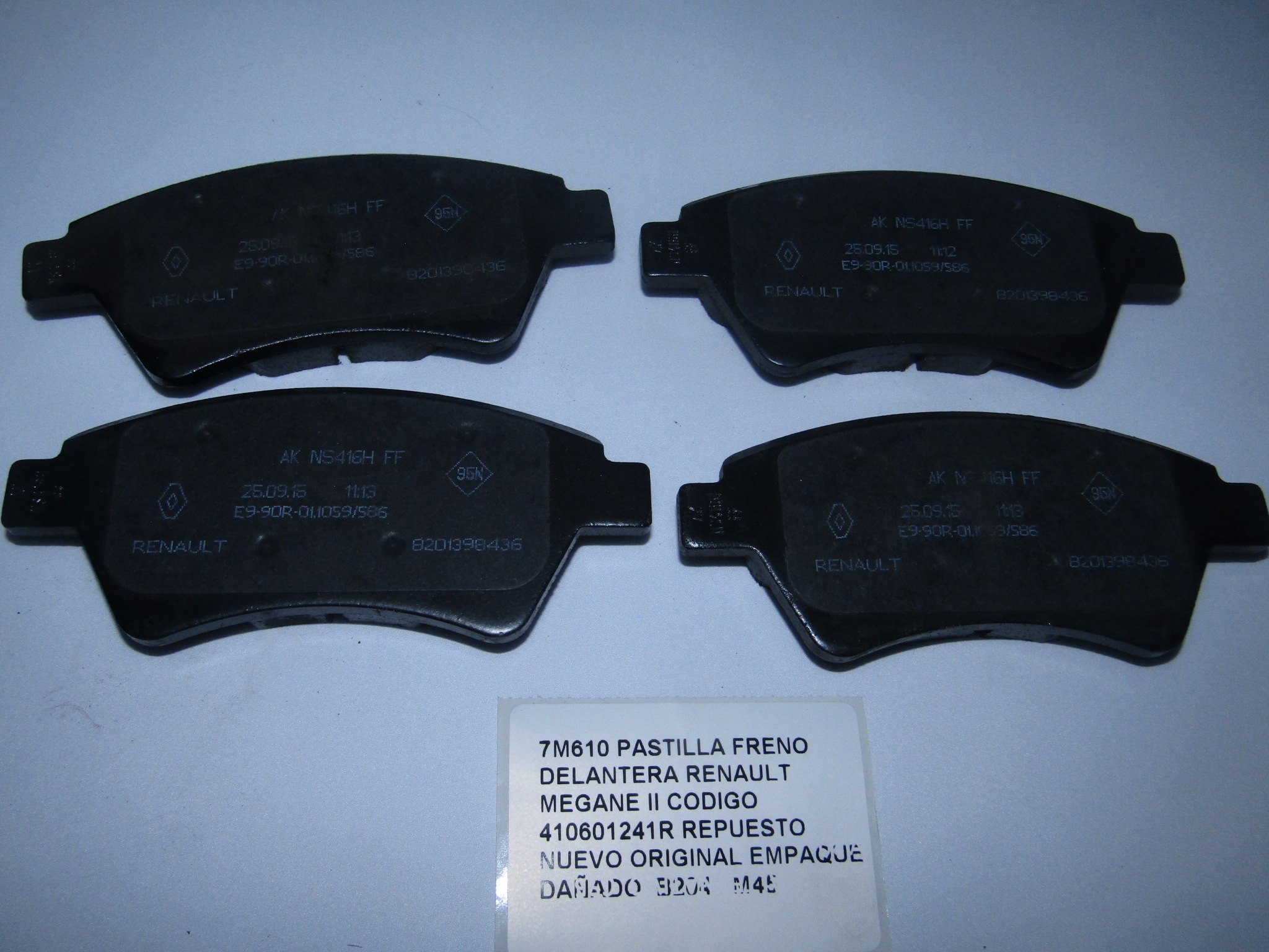 Pastilla Freno Delantera Renault Megane Ii Codigo 410601241r