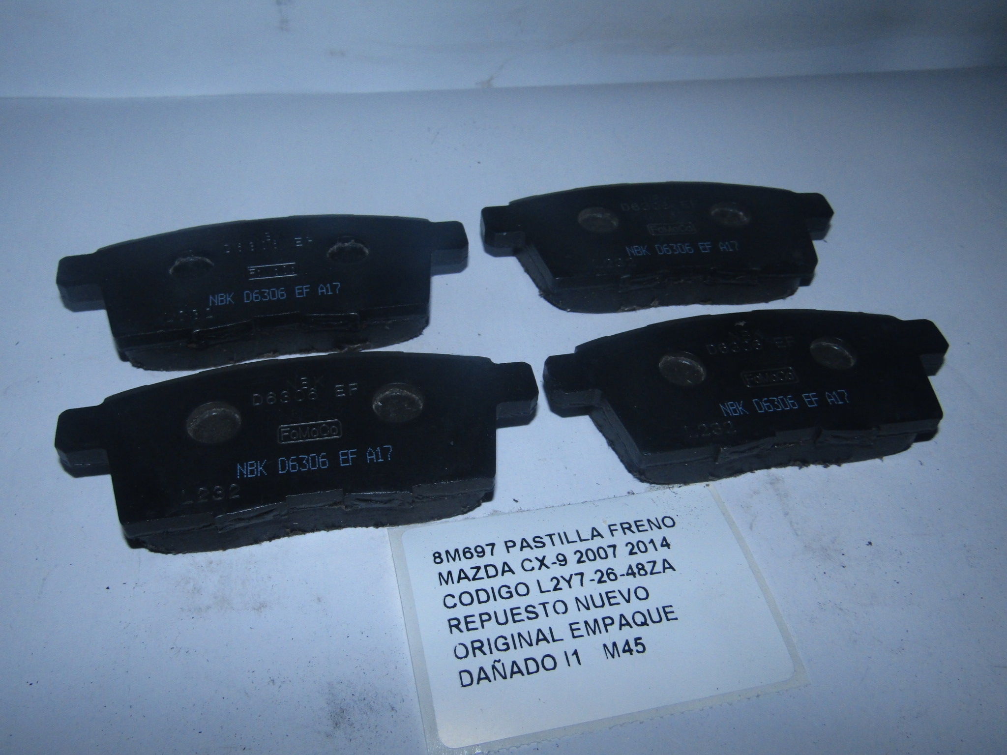 Pastilla Freno Mazda Cx-9 2007 2014 Codigo L2y7-26-48za