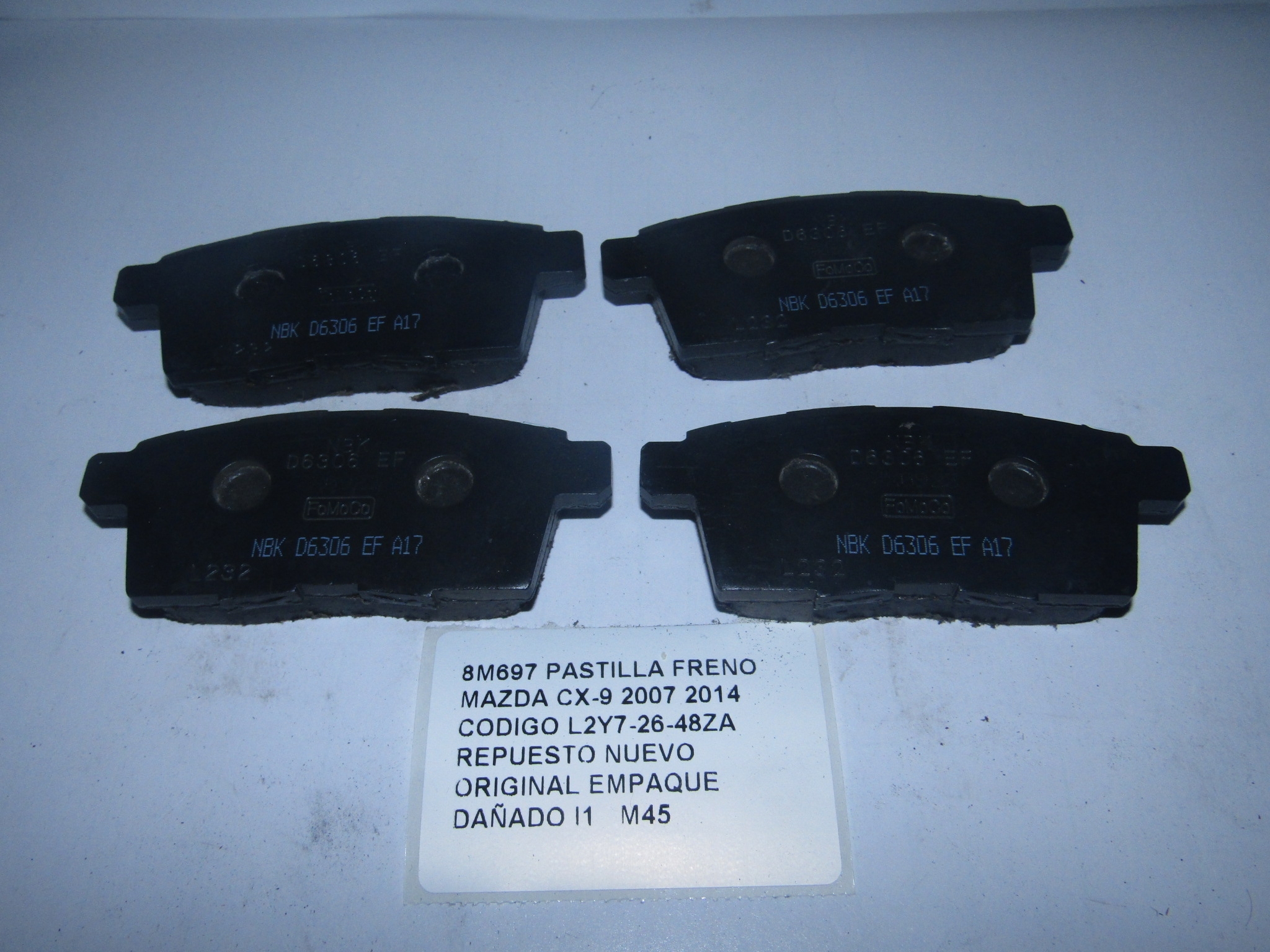 Pastilla Freno Mazda Cx-9 2007 2014 Codigo L2y7-26-48za - foto 2