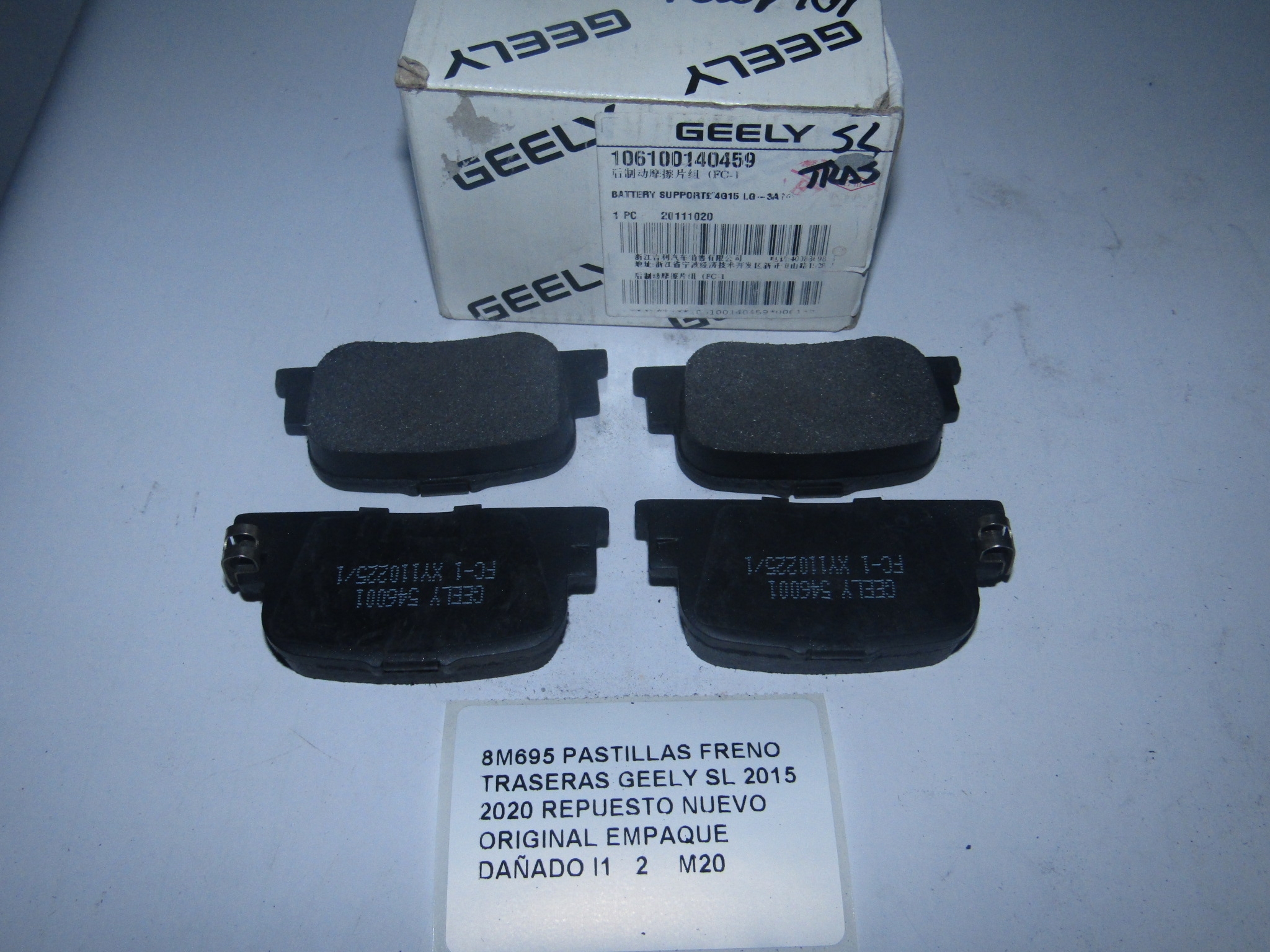 Pastillas Freno Traseras Geely Sl 2015 2020