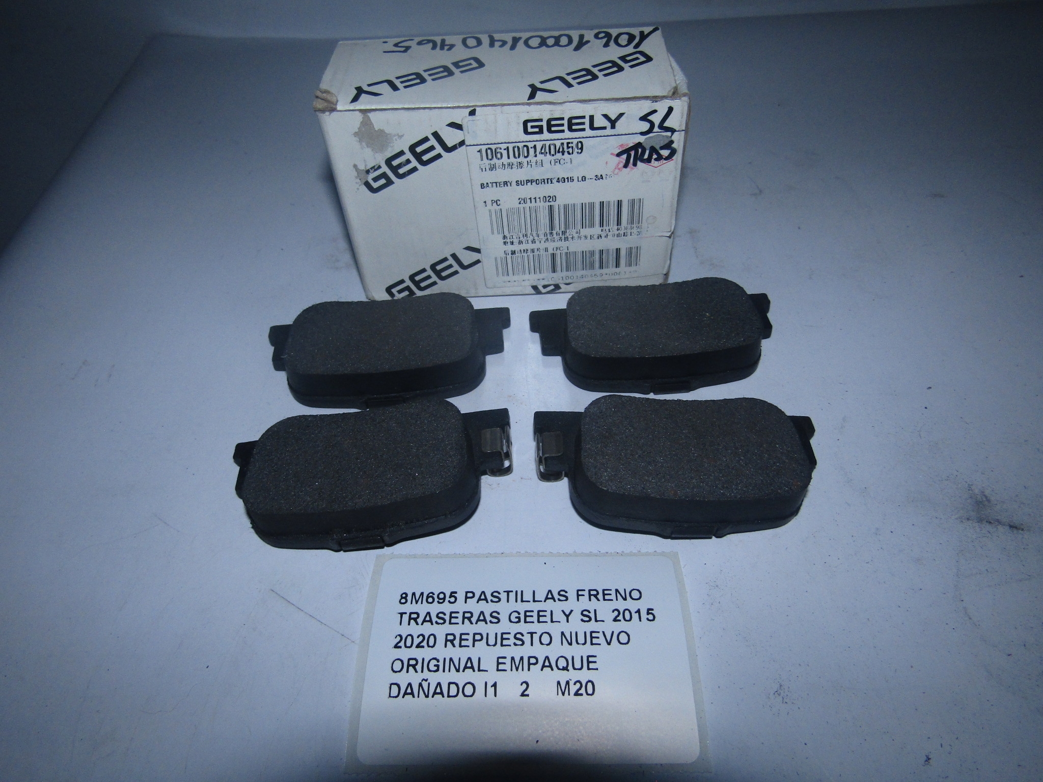 Pastillas Freno Traseras Geely Sl 2015 2020 - foto 2