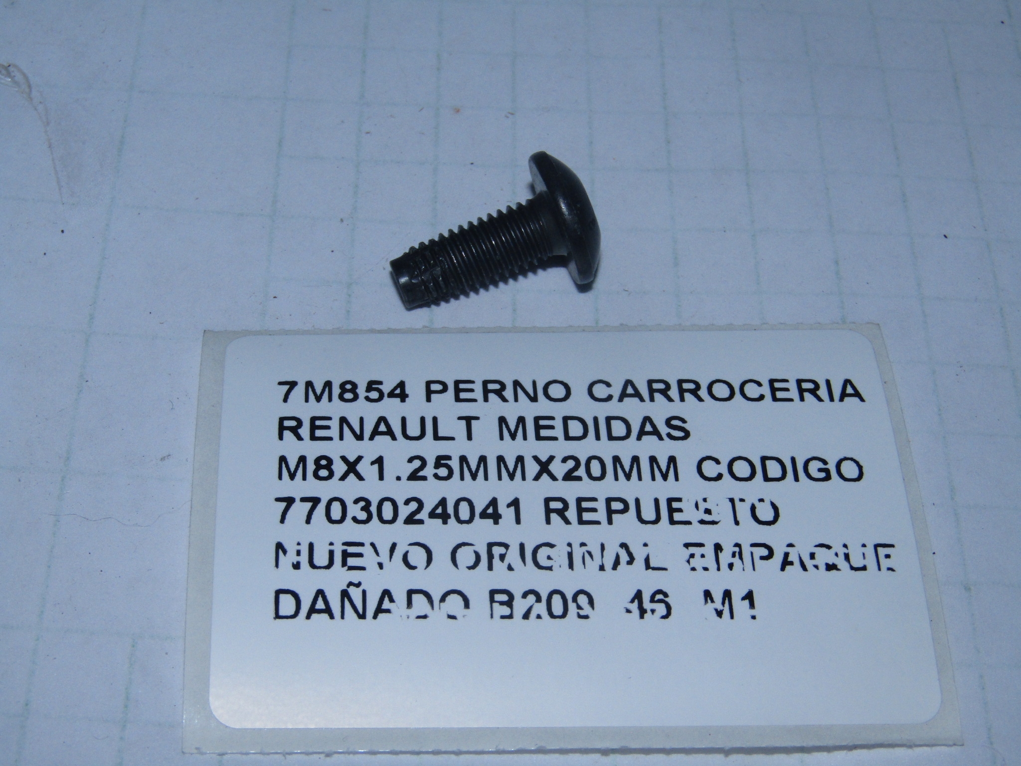 Perno Carroceria Renault Medidas M8x1.25mmx20mm - foto 2