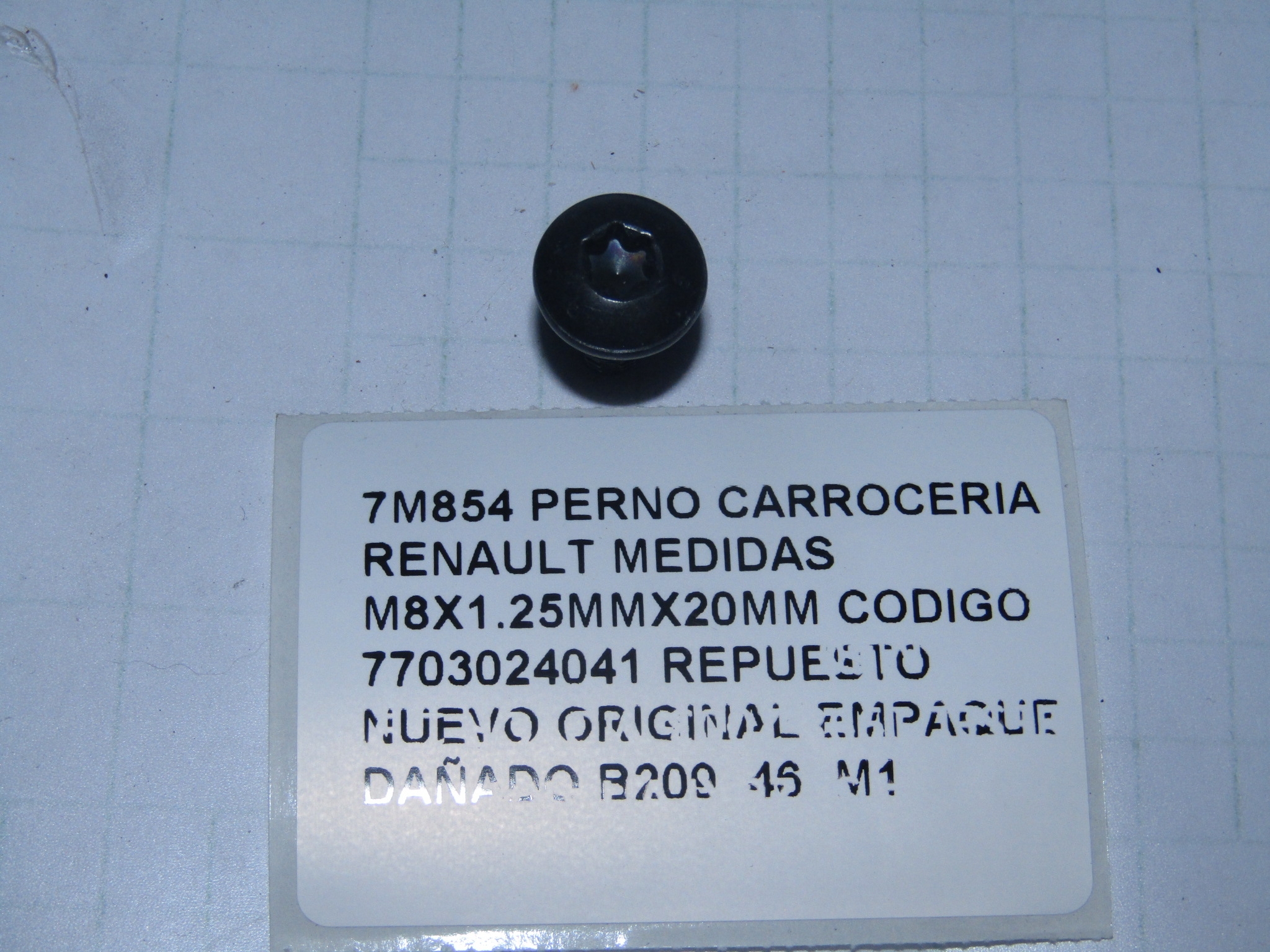 Perno Carroceria Renault Medidas M8x1.25mmx20mm - foto 3