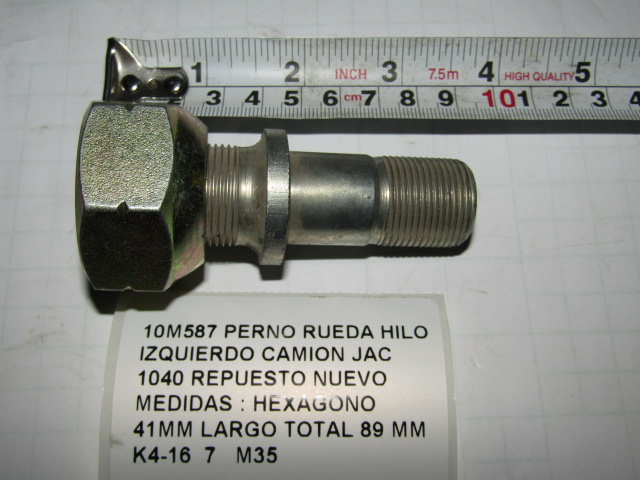 Perno Rueda Hilo Izquierdo Camion Jac 1040 - foto 2