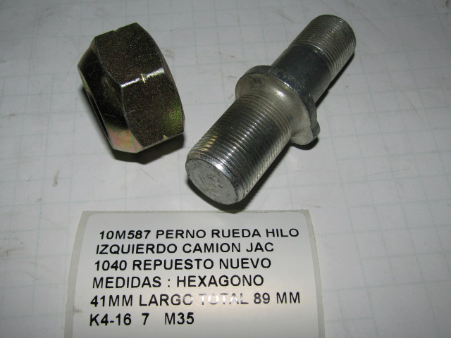 Perno Rueda Hilo Izquierdo Camion Jac 1040 - foto 3