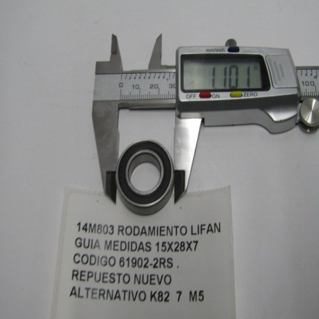Rodamiento Lifan Guia Medidas 15x28x7 Codigo 61902-2rs - foto 4