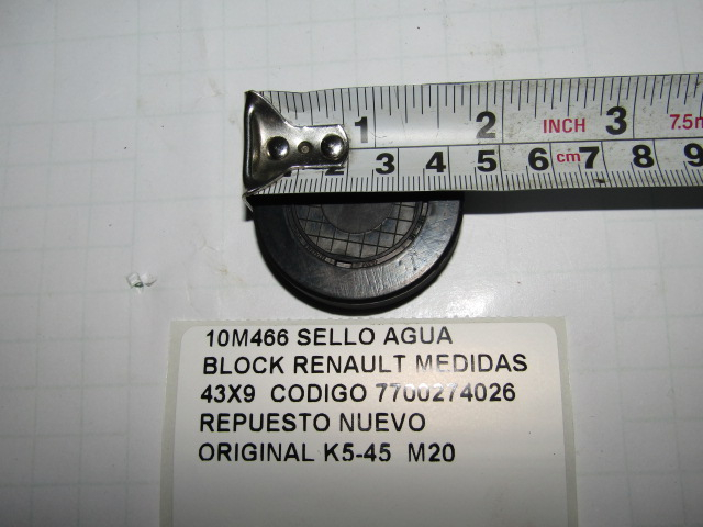Sello Agua Block Renault Medidas 43x9 Codigo 7700274026 - foto 2