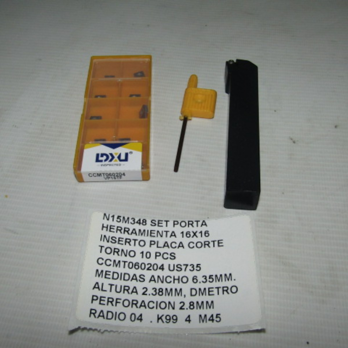 Set Porta Herramienta 16x16 Inserto Placa Corte Torno 10 Pcs