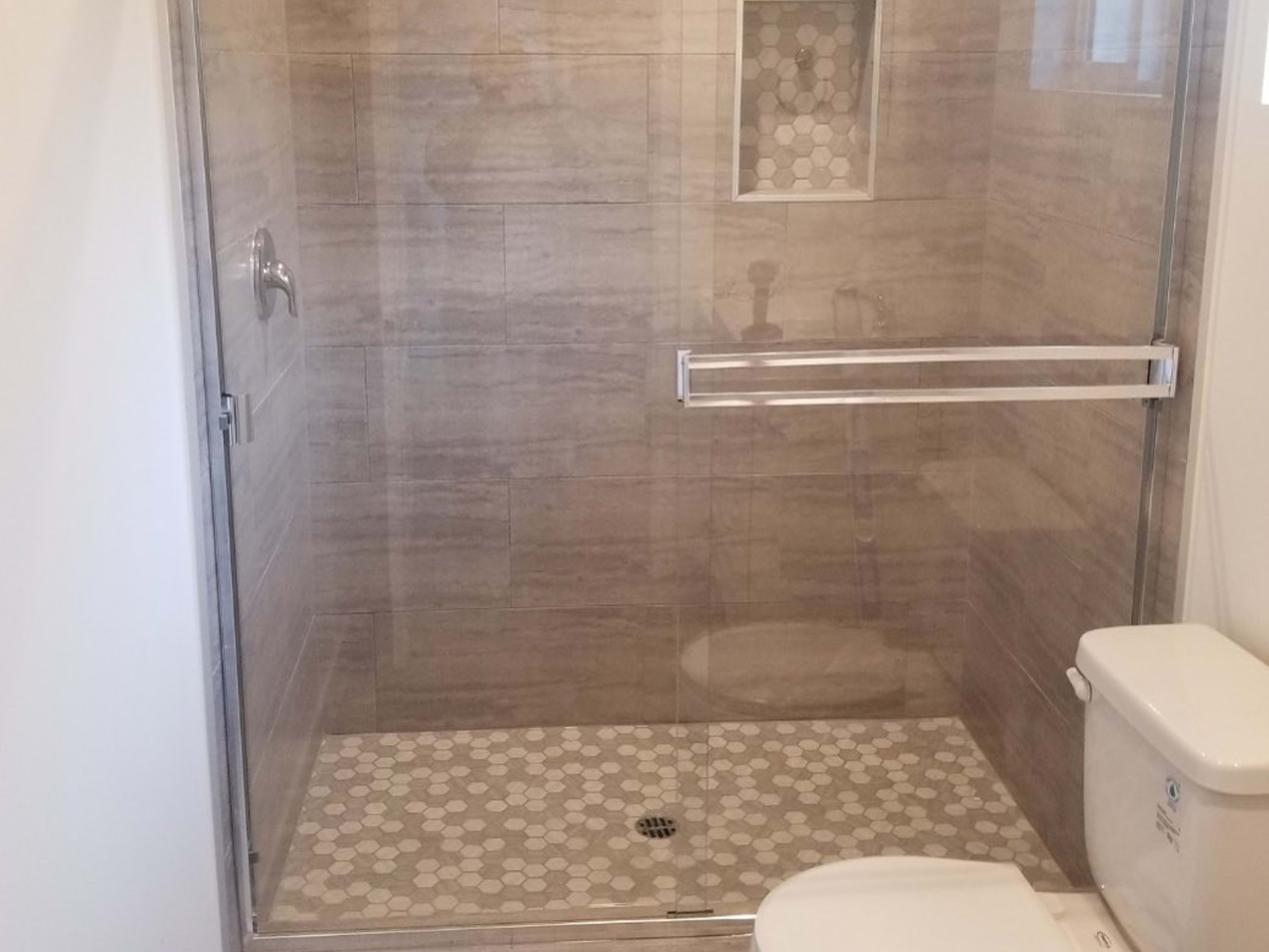 Shower and mirror installation