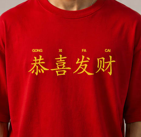 Year of Dragon Heavyweight Tee Chest Graphic Detail