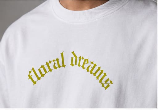 Floral Dreams Heavyweight Tee Chest Graphic Detail