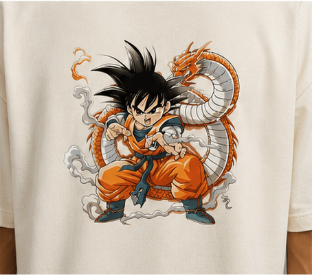 Goku Heavyweight Tee Back Graphic Detail