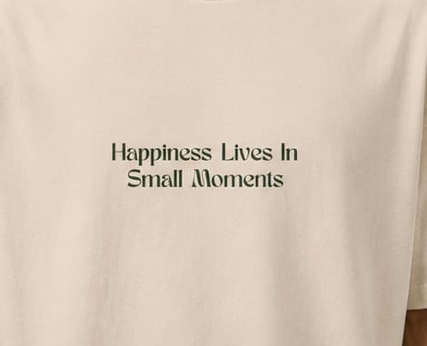 Happiness Heavyweight Tee Chest Graphic Detail