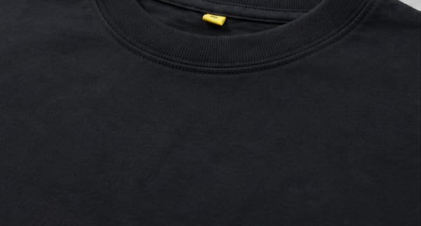 Monochrome Black Heavyweight Tee Collar View