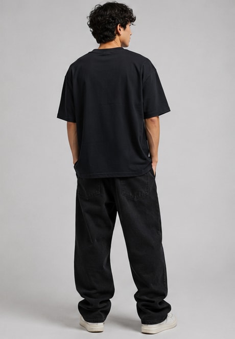 Monochrome Black Heavyweight Tee Model View