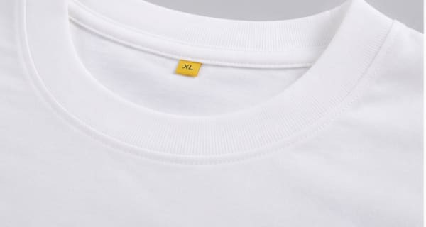 Monochrome White Heavyweight Tee Collar Detail