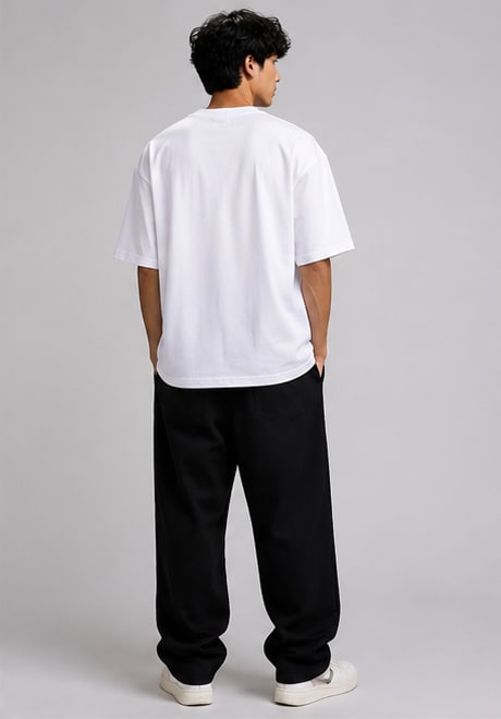 Monochrome White Heavyweight Tee Full Back View