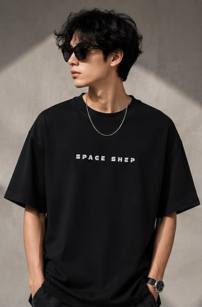 Space Ship Heavyweight Tee Front View