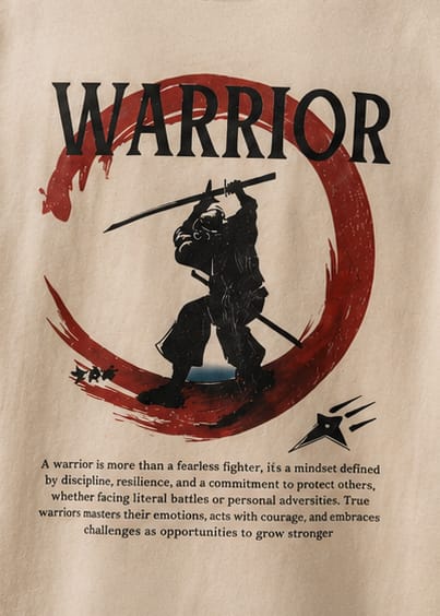 Warrior Heavyweight Tee Back Graphic Detail