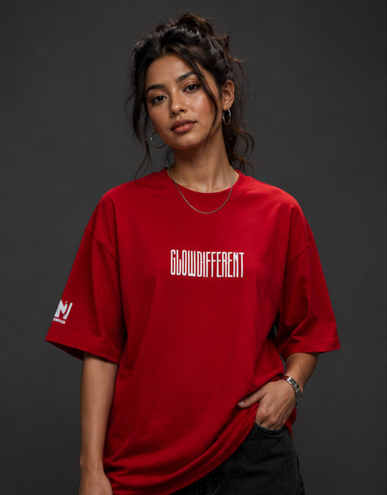 Women's Glow Different Heavyweight Tee Model View