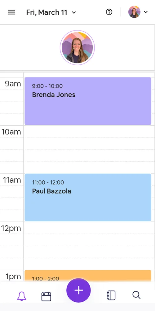 Platform calendar mobile view